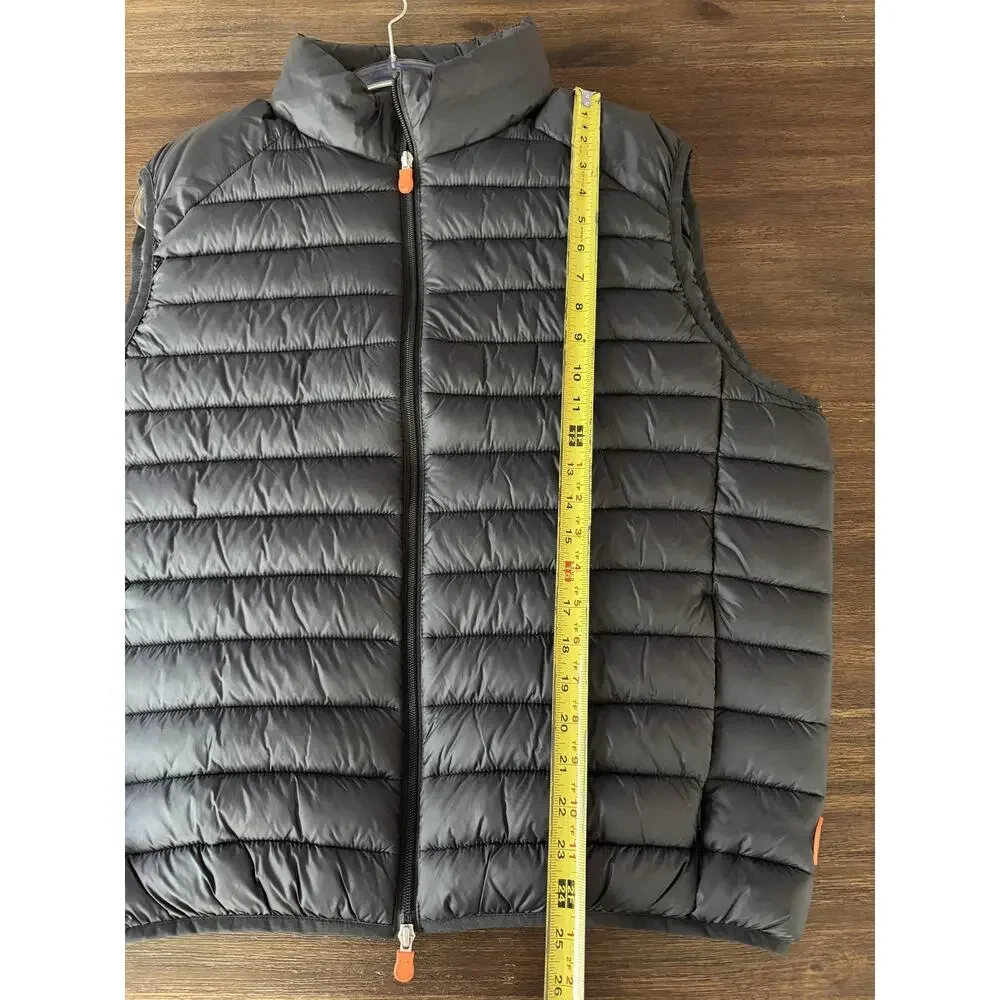Save The Duck Puffer Vest Mens XL Black Ultra Light Quilted Padded Gilet